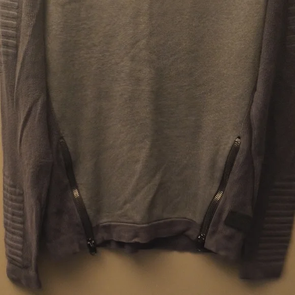 Jack & Jones CORE - Gray / Charcoal Zippered Crewneck Sweater Men's Medium - Picture 4 of 10